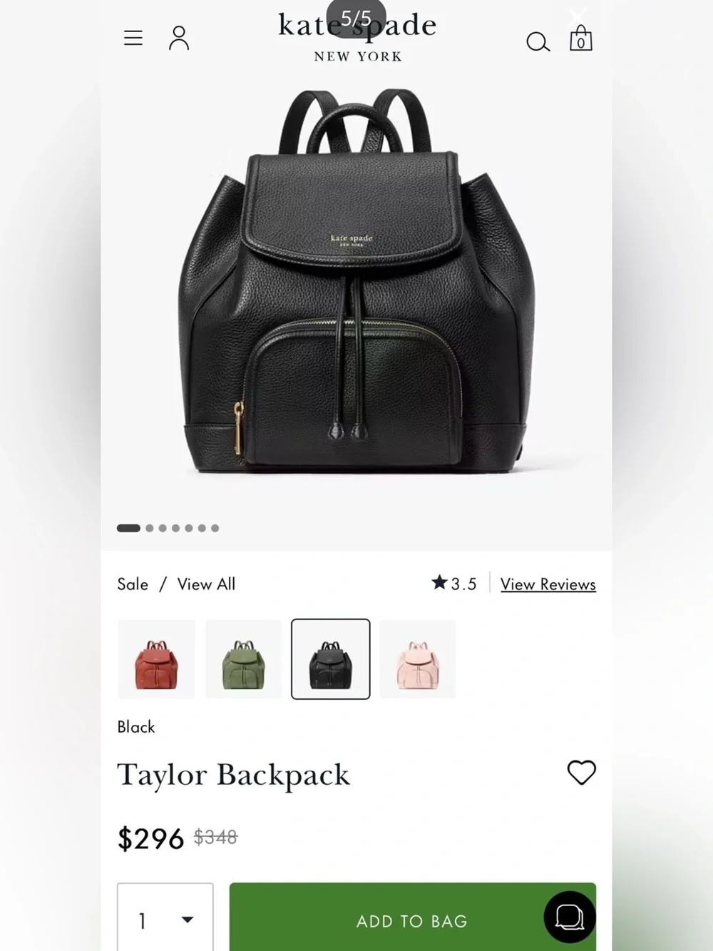 kate spade Black Leather Backpack Bag